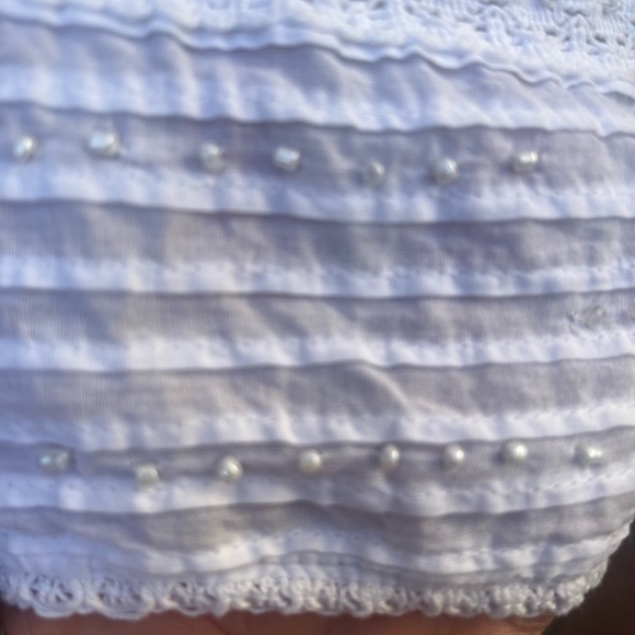 Vasna | White Pearls Boho Dress | Size Large - Picture 4 of 16